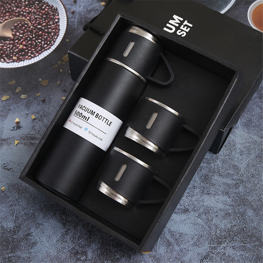 500ml 304 Stainless Steel Vacuum Insulated Water Bottle Leakproof Water Cup Mug with 3 Lid Cover without FDA Certificate