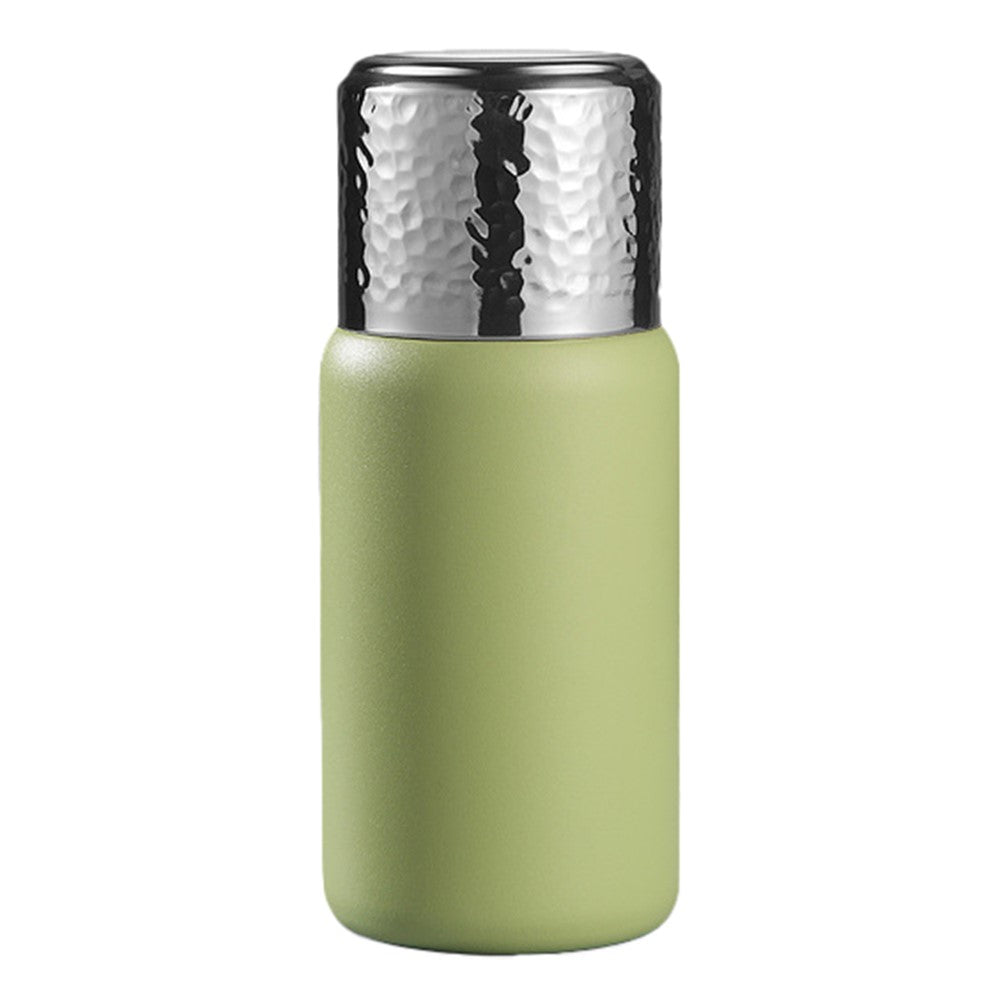 300ml 316 Stainless Steel Insulated Cup Hammered Texture Lid Water Bottle with Tea Strainer BPA-Free, No FDA Certification
