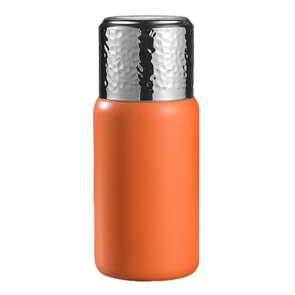 300ml 316 Stainless Steel Insulated Cup Hammered Texture Lid Water Bottle with Tea Strainer BPA-Free, No FDA Certification