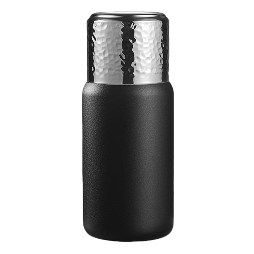 300ml 316 Stainless Steel Insulated Cup Hammered Texture Lid Water Bottle with Tea Strainer BPA-Free, No FDA Certification