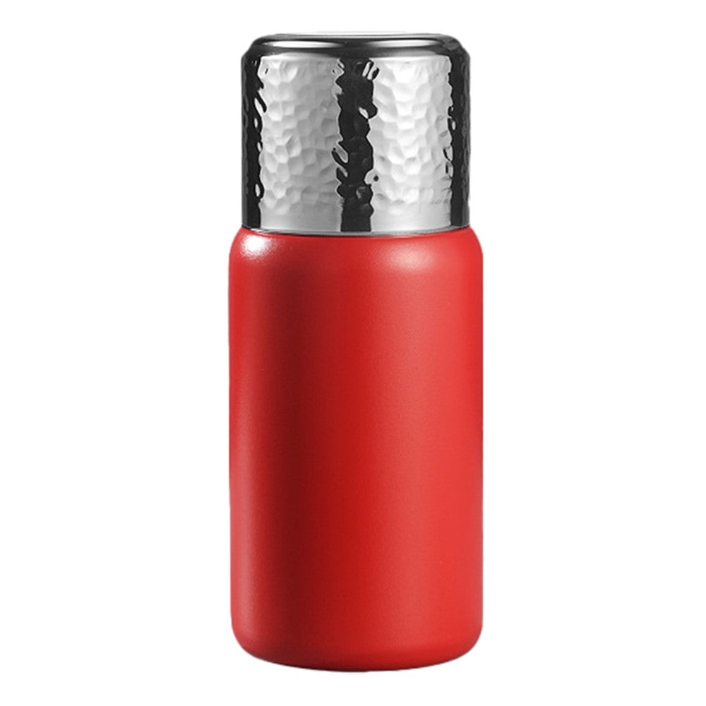 300ml 316 Stainless Steel Insulated Cup Hammered Texture Lid Water Bottle with Tea Strainer BPA-Free, No FDA Certification