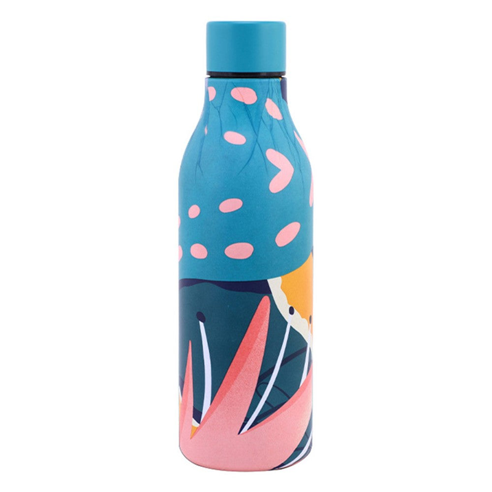 JUNSUNMAY 550ml Geometric Pattern 304 Stainless Steel Vacuum Insulated Water Bottle BPA Free, No FDA