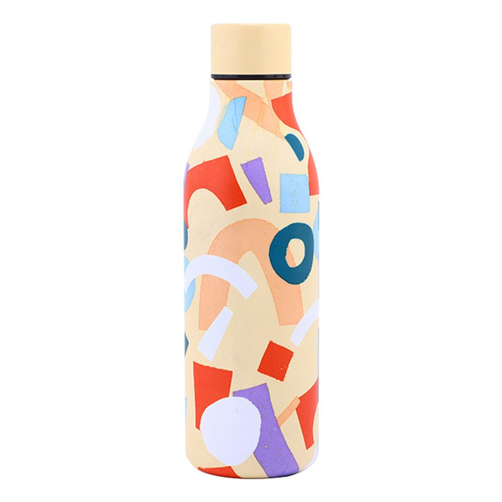 JUNSUNMAY 550ml Geometric Pattern 304 Stainless Steel Vacuum Insulated Water Bottle BPA Free, No FDA