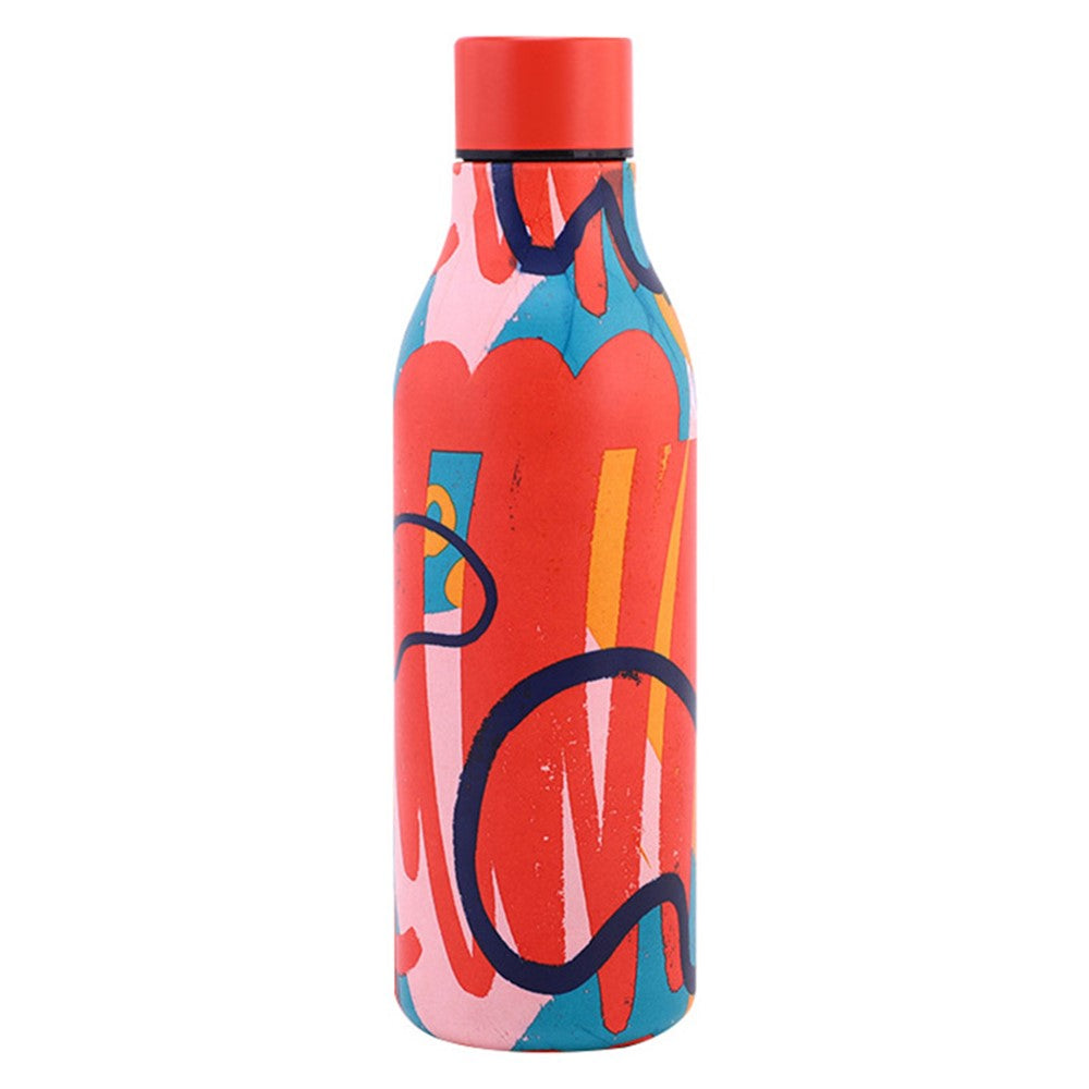 JUNSUNMAY 550ml Geometric Pattern 304 Stainless Steel Vacuum Insulated Water Bottle BPA Free, No FDA