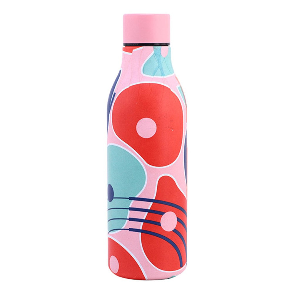 JUNSUNMAY 550ml Geometric Pattern 304 Stainless Steel Vacuum Insulated Water Bottle BPA Free, No FDA