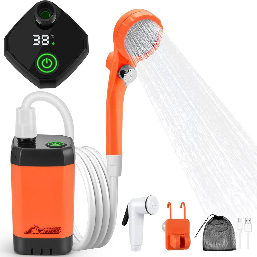 Portable Digital Display Camping Shower USB Rechargeable Outdoor Travel Shower Device