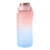 2L Portable Outdoor Travel Sports Water Bottle Fitness Straw Cup with Time Marker BPA Free, No FDA Certificate