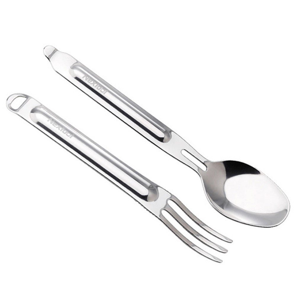 NEXTOOL Picnic Hiking Stainless Steel Utensil Set Fork Spoon Camping Cutlery Kit BPA-Free, No FDA Certified