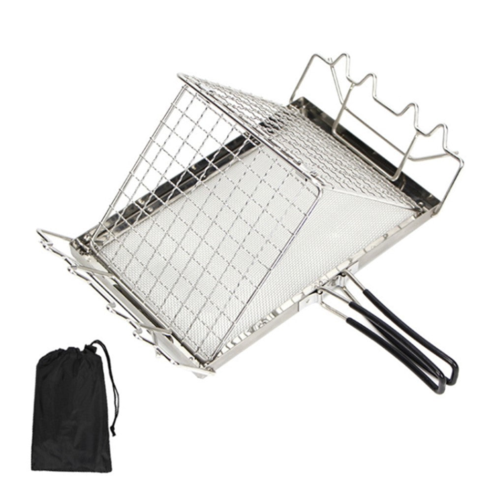 Outdoor Camping Stainless Steel Bread Rack Folding Portable BBQ Grill Rack No FDA, BPA-Free