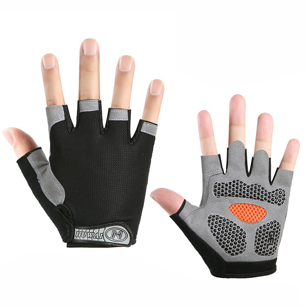 One Pair Half-Finger Gloves Mountain Bike Motorcycle Riding Off-Road Gloves