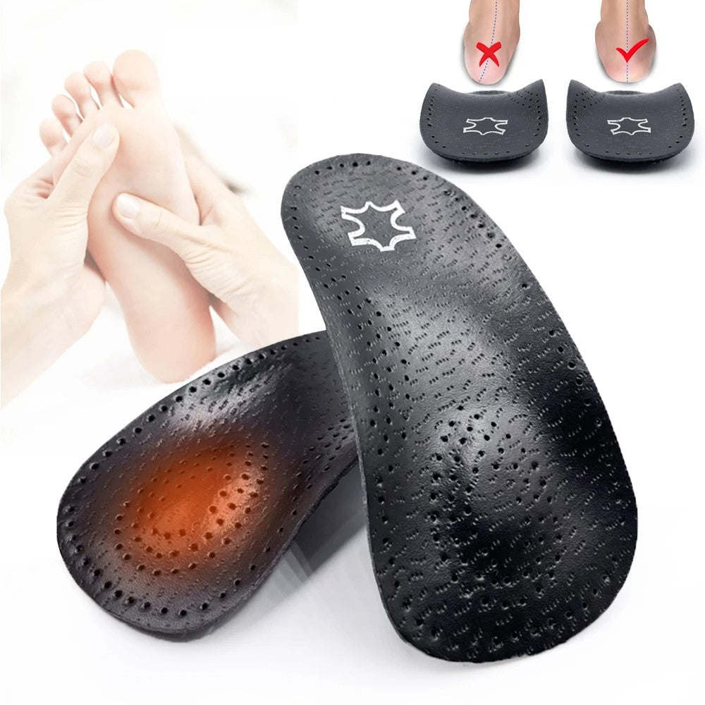 X / O Leg Massage Flat Foot Correction Insoles Arch Support Orthotic Inserts, Black
