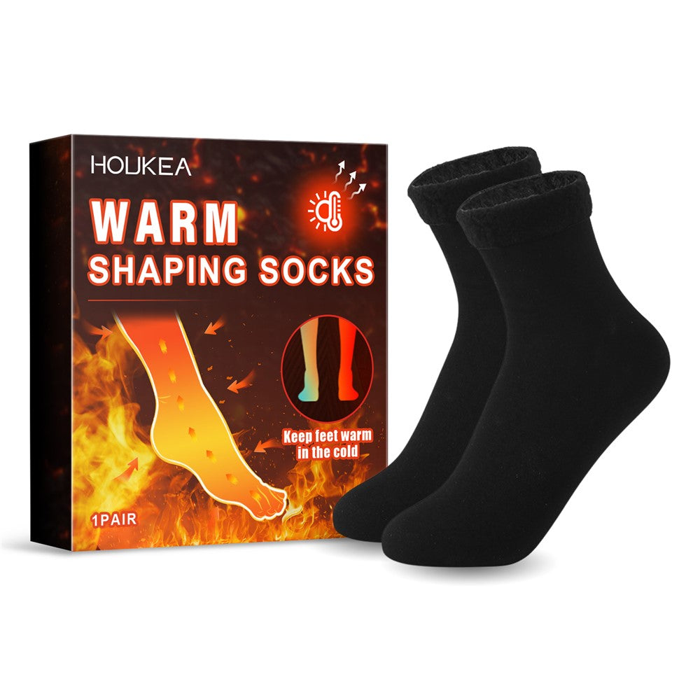 HOUKEA HKA06-A043-1-MX1 1 Pair Self-Heating Cold-Proof Socks Breathable Warm Winter Kids Adults Heating Socks