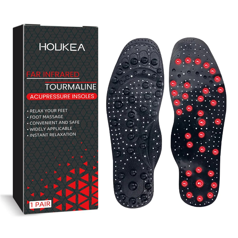HOUKEA HKB05-A002-1-BK1 1 Pair Arch Insoles Varicose Veins Relieve Magnetic Acupressure Arch Support Insoles