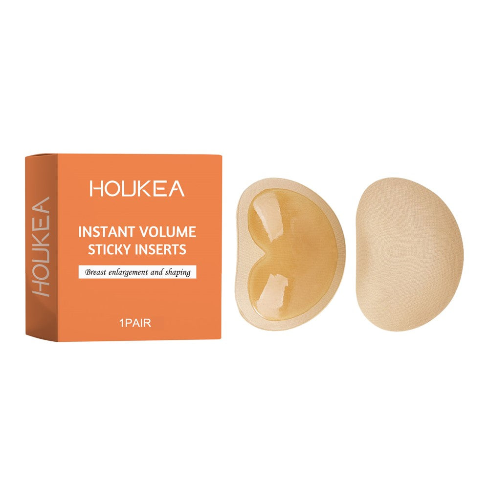 HOUKEA HKC09-A001-1-OG1 1 Pair Sponge+Silicone Self-Adhesive Breast Pads Breast Enlargement Shaping Chest Pads