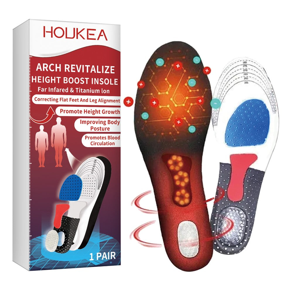 HOUKEA HKB05-A016-1-RD1 1 Pair Arch Support Insoles Flat Foot Correction Height Boost Insoles