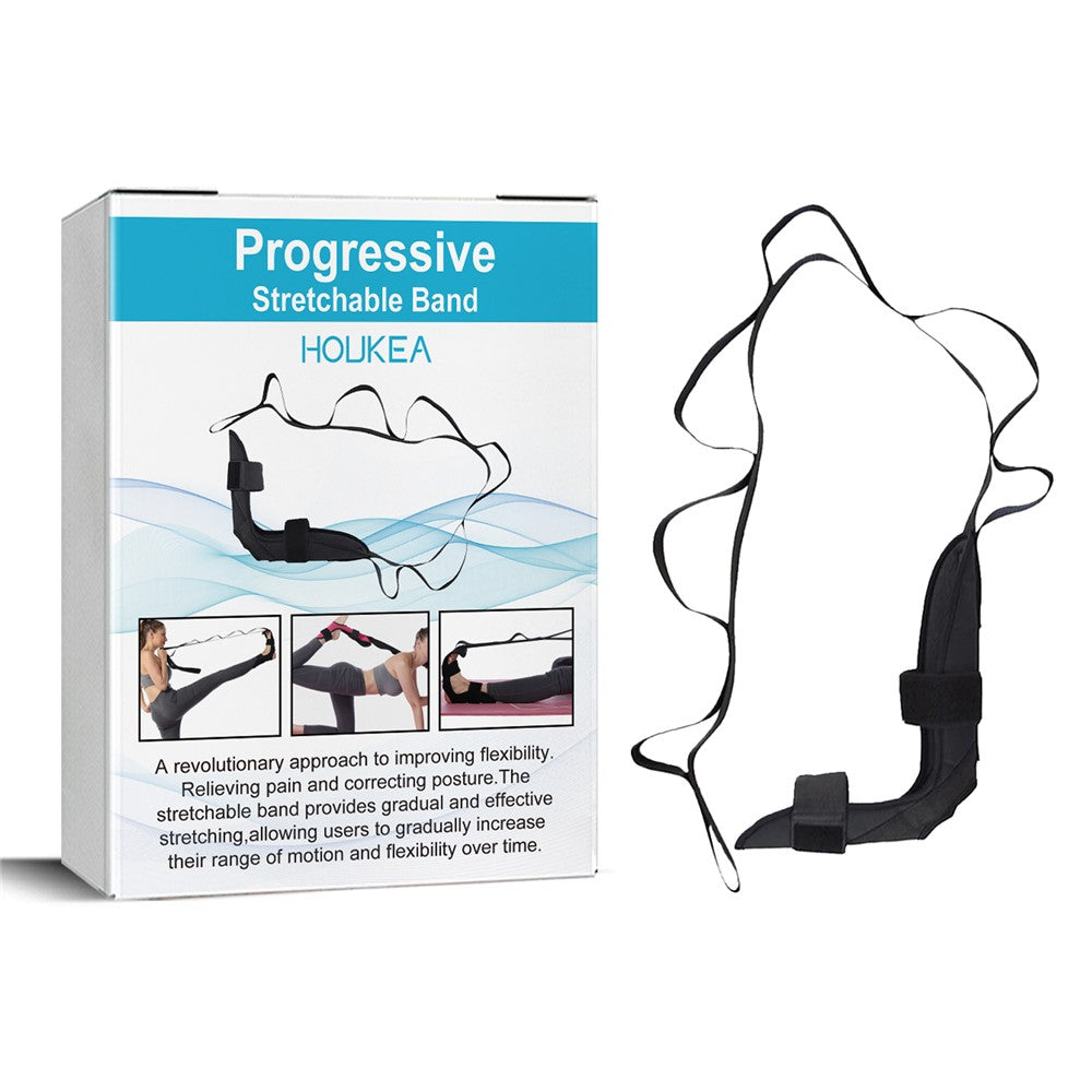 HOUKEA HKB08-A007-1-WH1 Progressive Stretchable Belt Body Shaping Yoga Stretching Ankle Tension Rope