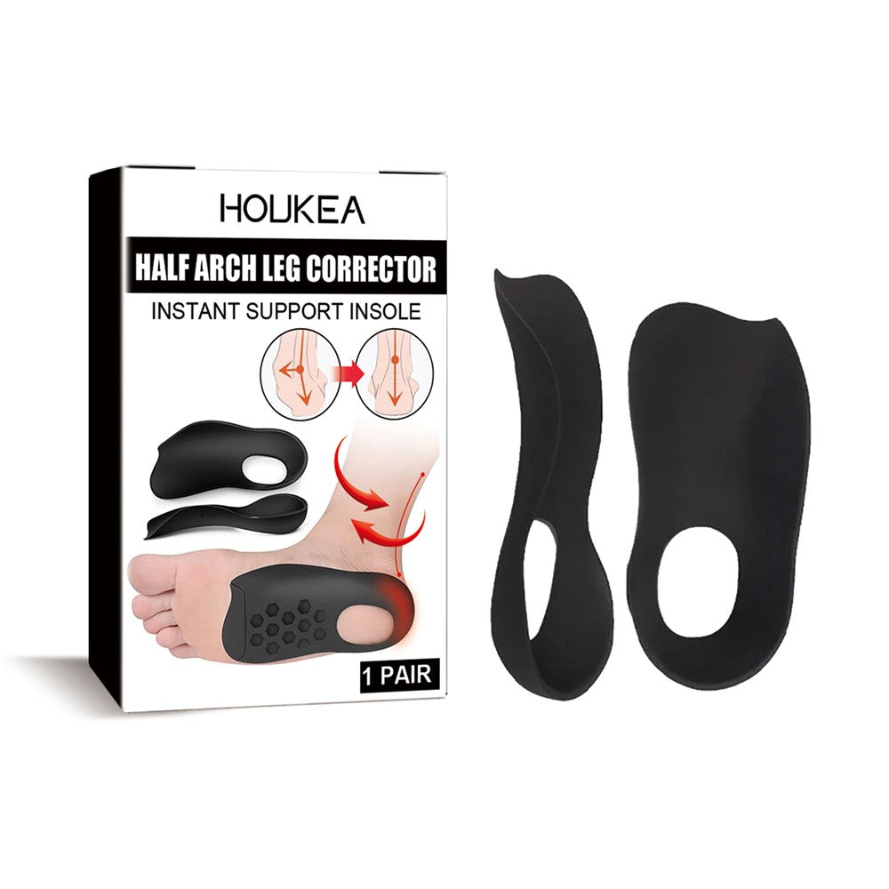 HOUKEA HKA06-A027-1-WH1 1 Pair Arch Support Half Insoles Flat Feet O-Shaped Legs Correction Insoles