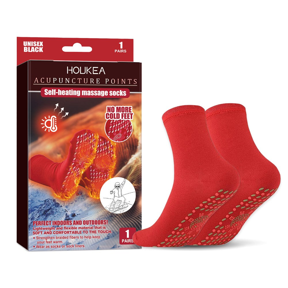 HOUKEA HKA06-A014-1-MK1 1 Pair Self-Heating Massage Socks Winter Outdoor Sports Foot Warming Socks