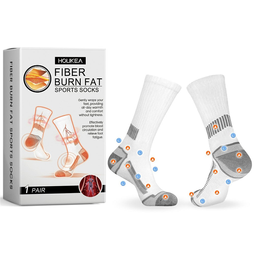 HOUKEA HK-B05-0025-01 1 Pair Foot Care Socks Non Slip Elastic Mid Calf Sports Socks