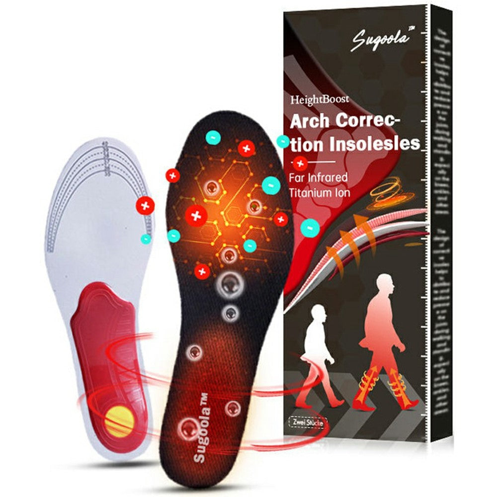 SUGOOLA HK-B05-0029-01 Infrared Therapy Orthopedic Arch Support Insoles Height Increase Shoes Pads