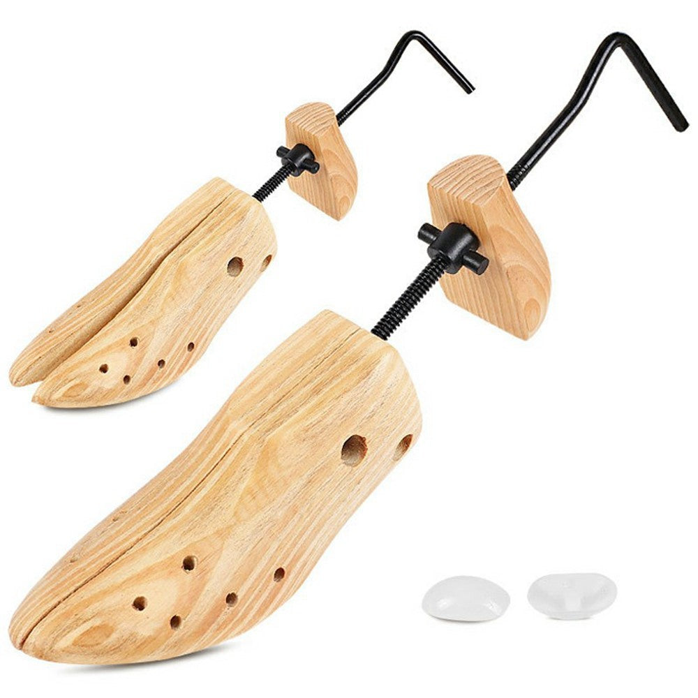 Adjustable Wooden Shoe Stretcher For Men / Women Pine Wood Shoe Shaper S Size 34-37