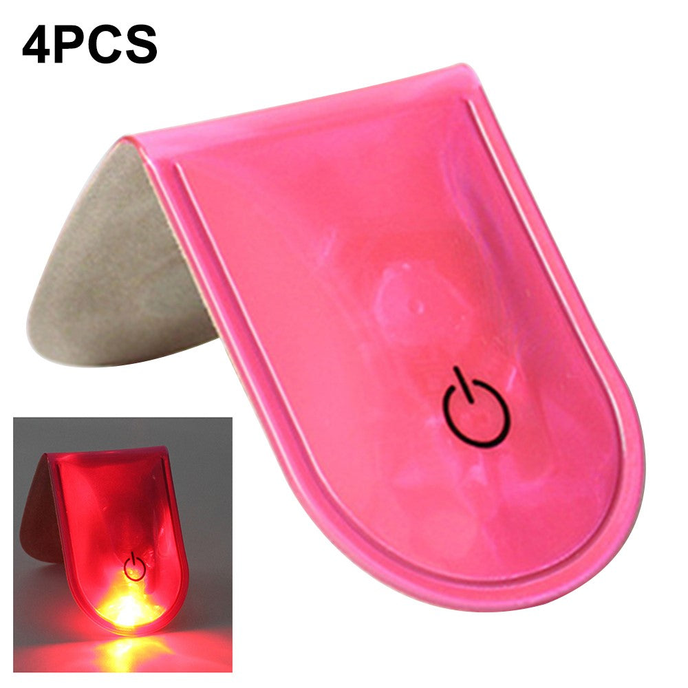 4Pcs LED Magnetic Clip Lights Safety Warning Flashers for Night Running Camping Outdoor Activities