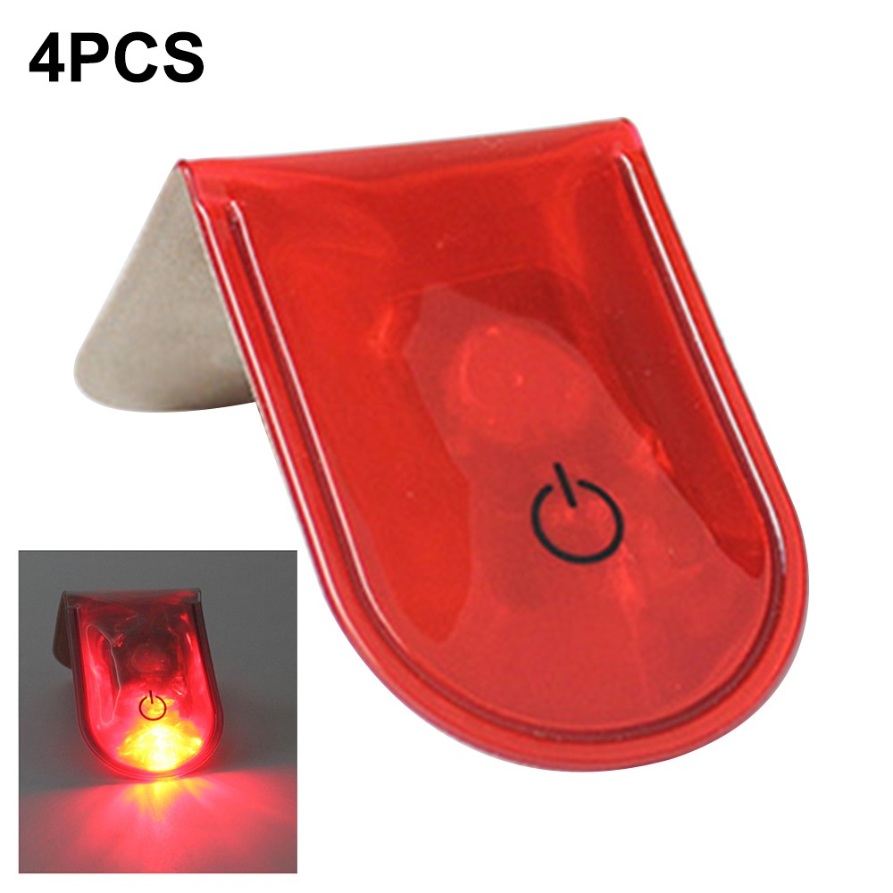 4Pcs LED Magnetic Clip Lights Safety Warning Flashers for Night Running Camping Outdoor Activities