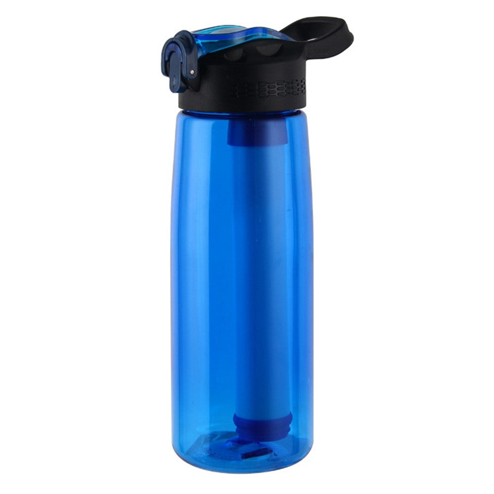 650ml Water Bottle with Filter Straw Outdoor Camping Filtered Water Cup Portable Water Purifier BPA Free, FDA Certified