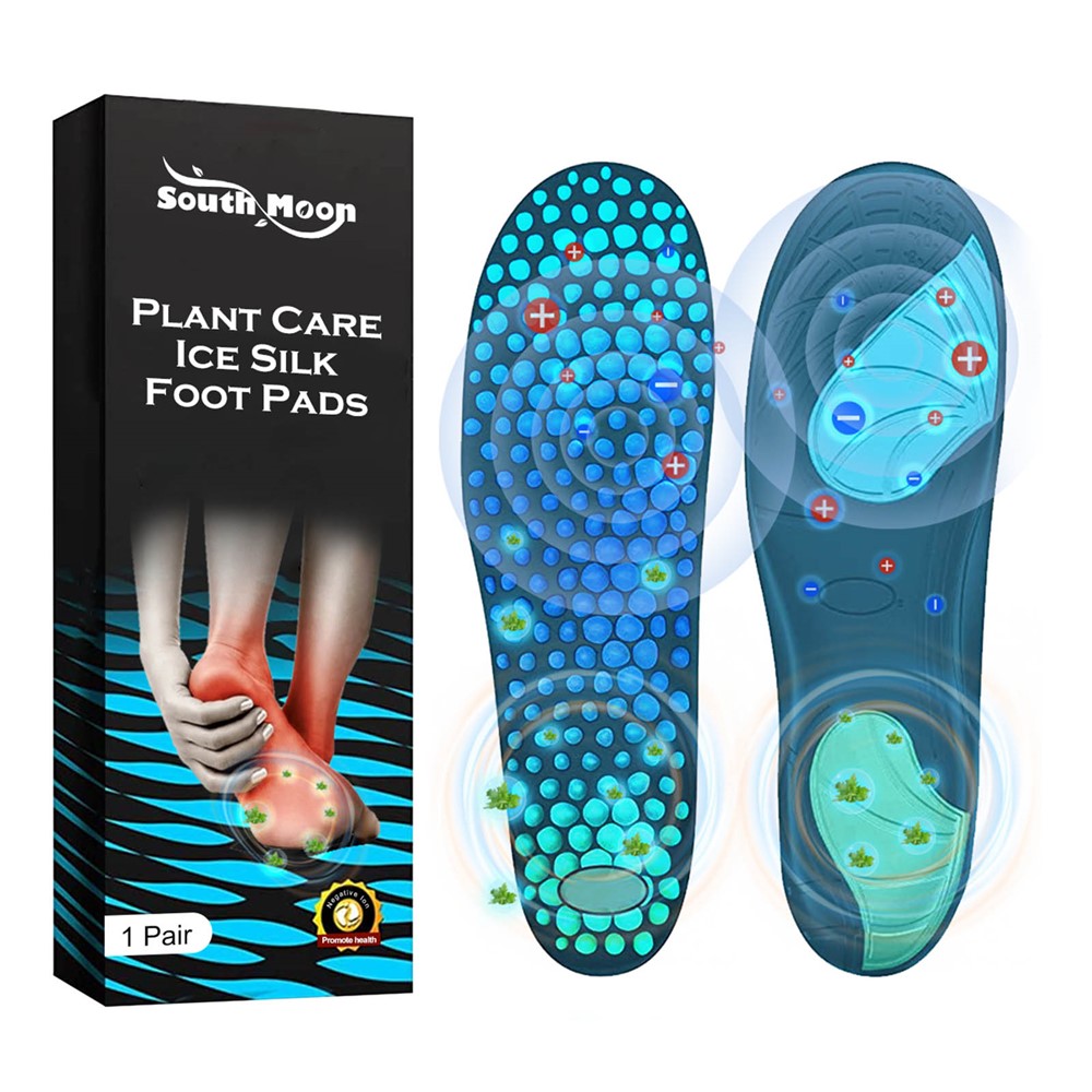 SOUTH MOON SOA06-A082-1-BK1 Breathable Ice Silk Insoles Varicose Veins Joint Pain Relief Foot Pads