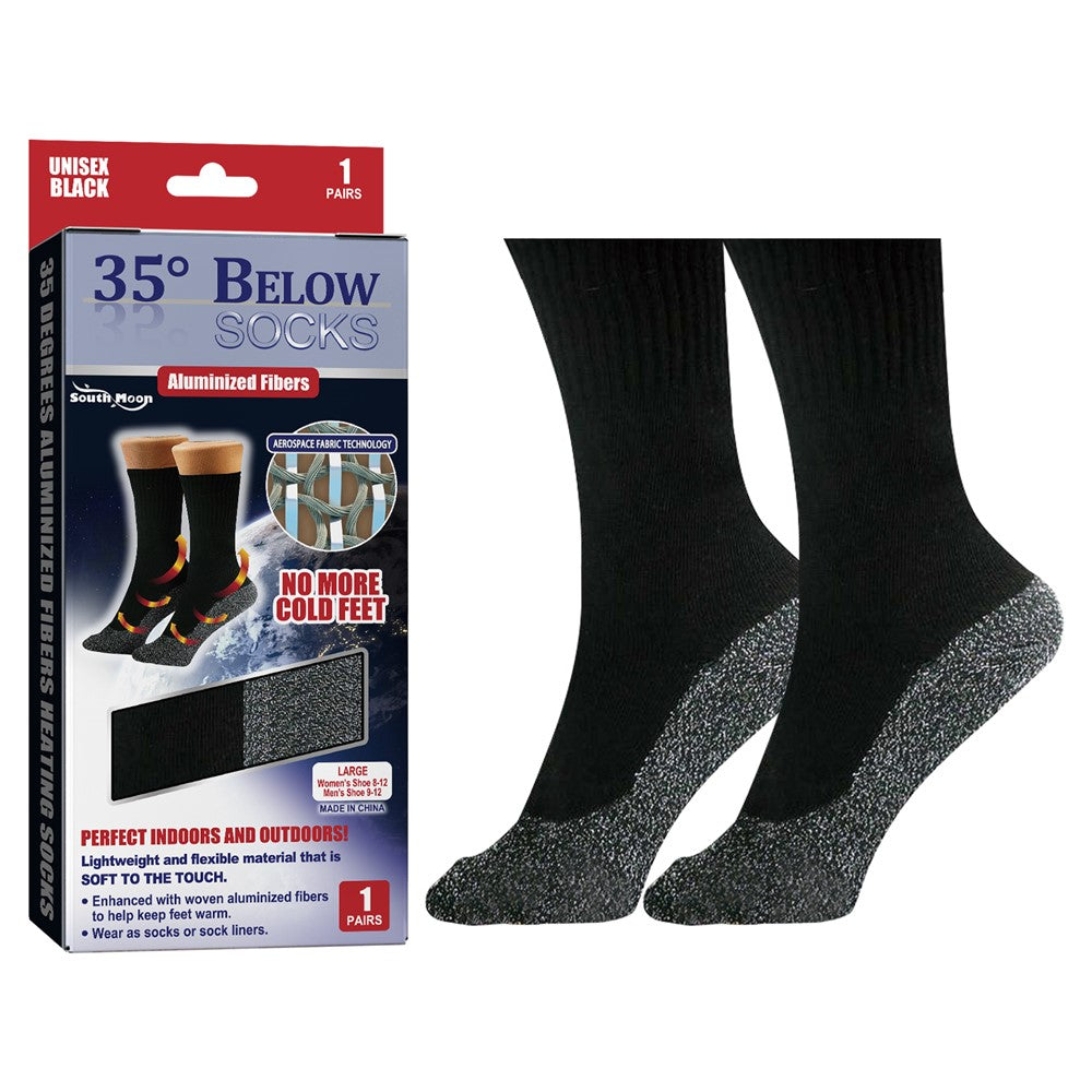 SOUTH MOON SO072211291 35 Degree Celsius Aluminized Fiber Heating Socks Self Heating Winter Foot Warmer