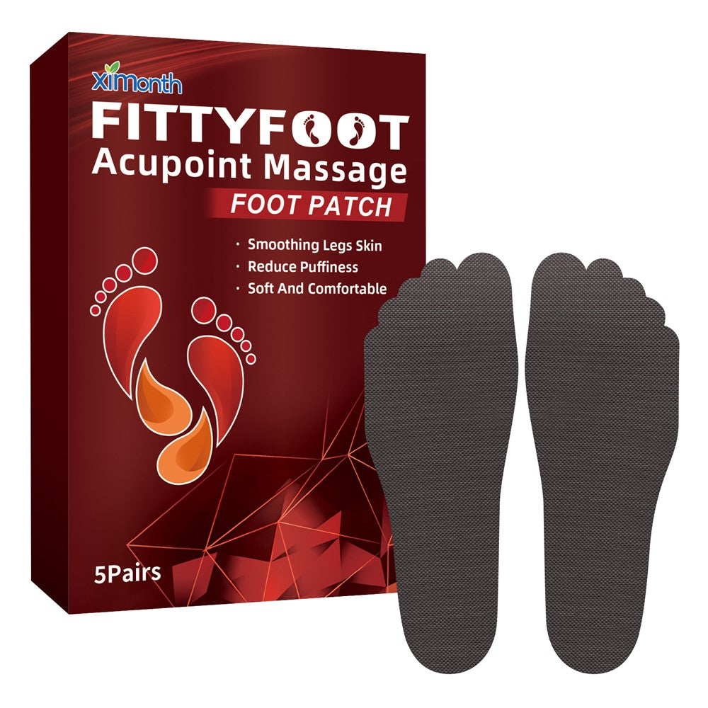 XIMONTH XIA03-A005-5-RD1 5 Pairs Acupoint Massage Foot Patch Relieve Venous Swelling Foot Care Pad