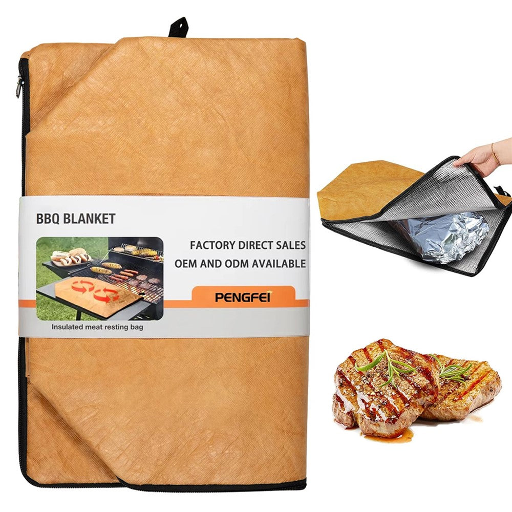 Grill Mat BBQ Insulated Bag Meat Heat Resistant Storage Pouch Barbecue Aluminum Foil Insulation Pack BPA Free, No FDA
