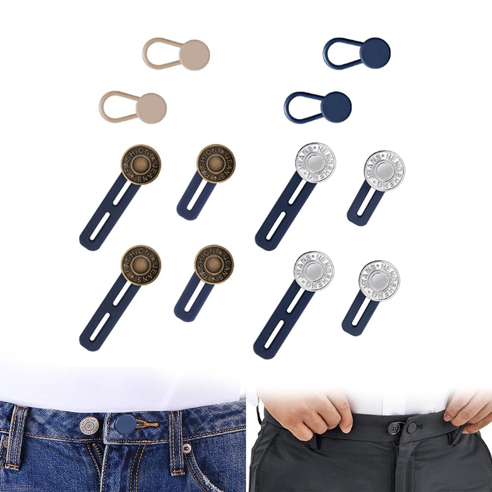 12Pcs / Set Pant Waist Extenders for Jeans / Trousers / Skirts No Sew Adjustable Button Extenders