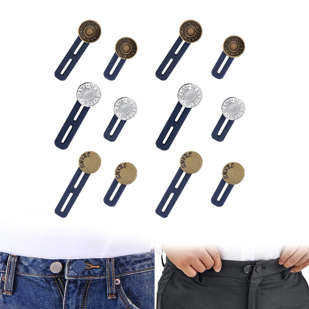 12Pcs / Set Adjustable Button Extenders for Jeans / Trousers / Skirts No Sew Pant Waist Extenders