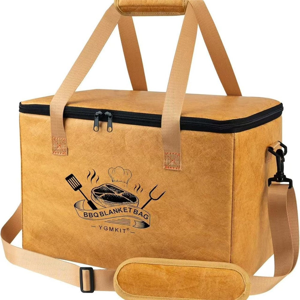 Reusable Large Capacity BBQ Insulated Bag Aluminum Film Meat Storage Zipper Thermal Cooler Bag BPA Free, No FDA