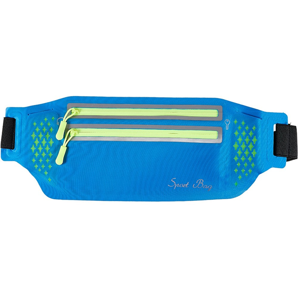 Ultra-thin Dual Zipper Outdoor Running Sports Waist Bag 7.2-inch Phone Storage Fanny Pack