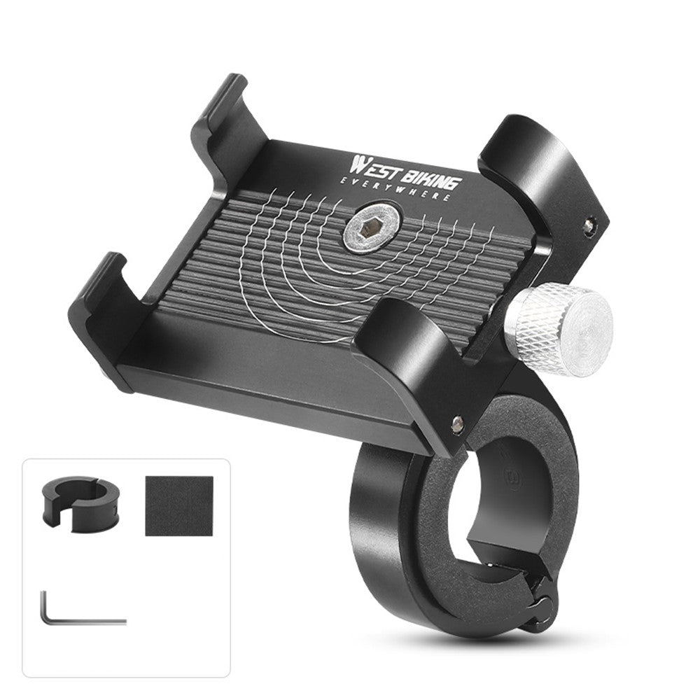 WEST BIKING YP0715068 Bike Handlebar Phone Holder Aluminum Alloy Cycling Phone Bracket
