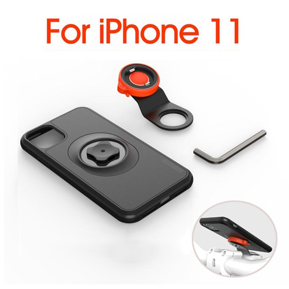 Mountain Bike Bicycle Handlebar Phone Bracket with Shockproof Protective Shell for iPhone 11 6.1 inch
