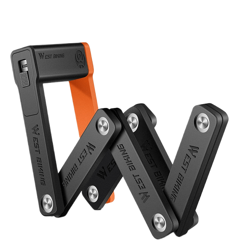 WEST BIKING Foldable Bicycle Lock MTB Road Security Anti-theft Cycling Lock Scooter Electric Bike Chain Lock Bicycle Accessories-WAYBIKER