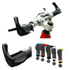 1 Pair Bicycle Handlebar Grips 1pair Non-Slip Rubber Hand Grip Mountain Road Bike Handle Grip with Bar Ends Bicycle Accessories-WAYBIKER
