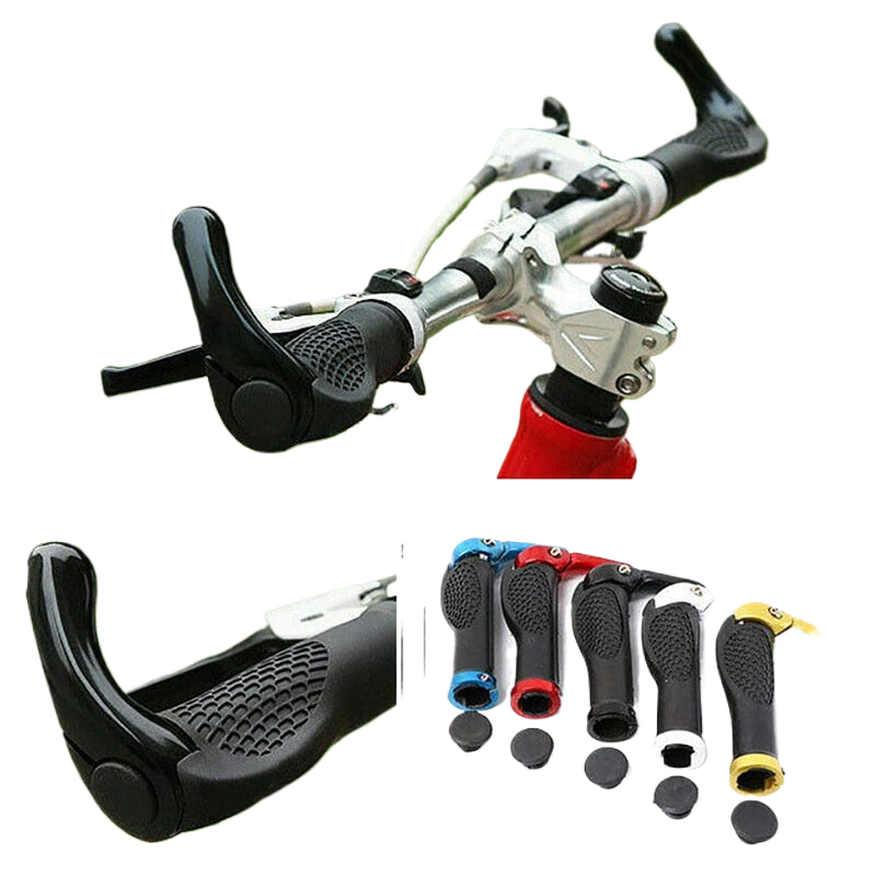 1 Pair Bicycle Handlebar Grips 1pair Non-Slip Rubber Hand Grip Mountain Road Bike Handle Grip with Bar Ends Bicycle Accessories