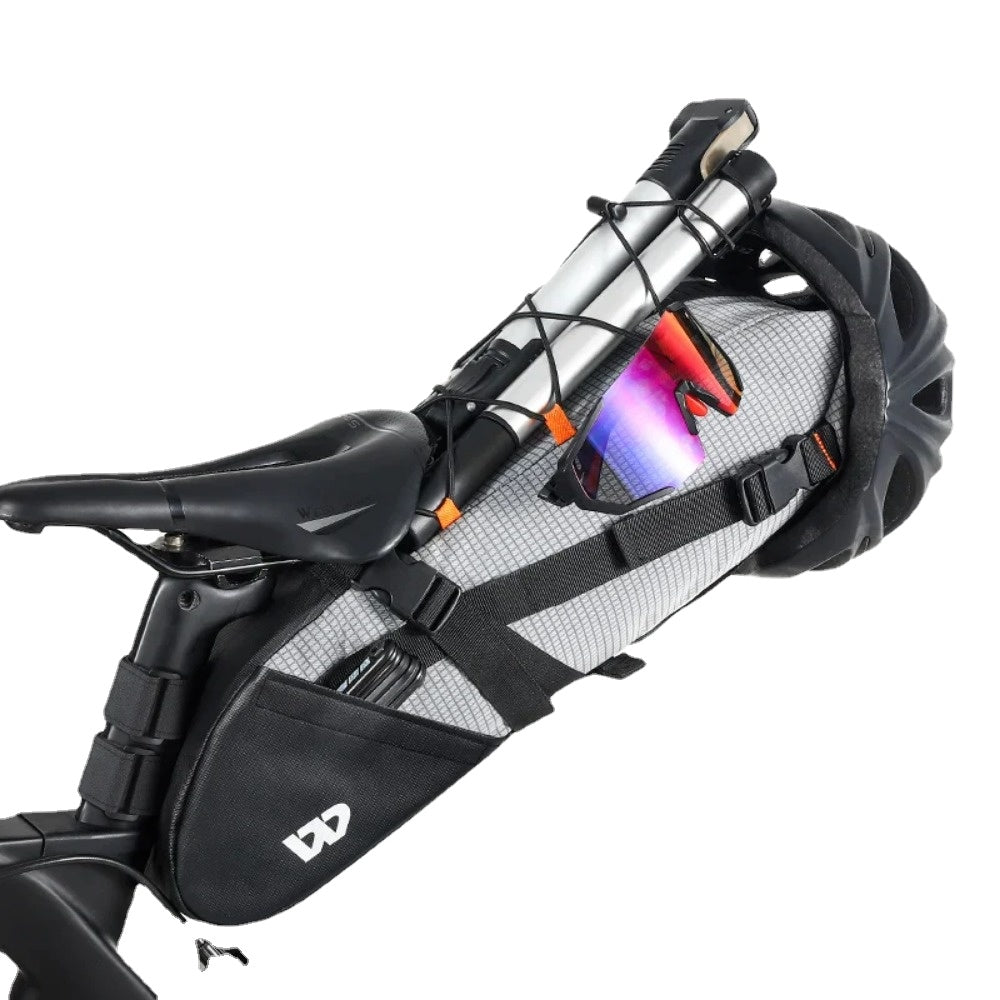 WEST BIKING Bicycle Saddle Bag 10L Foldable Under Seat Bike Bag 100% Waterproof Tools Pannier MTB Road Cycling Tail Rear Bag