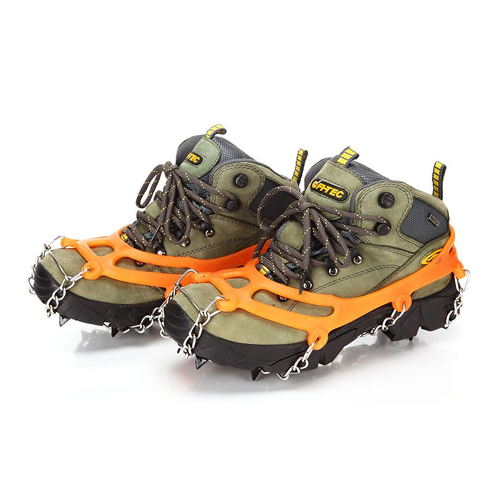 8-Spike Anti-Slip Silicone Steel Shoe Crampons Traction Cleats for Walking on Snow and Ice