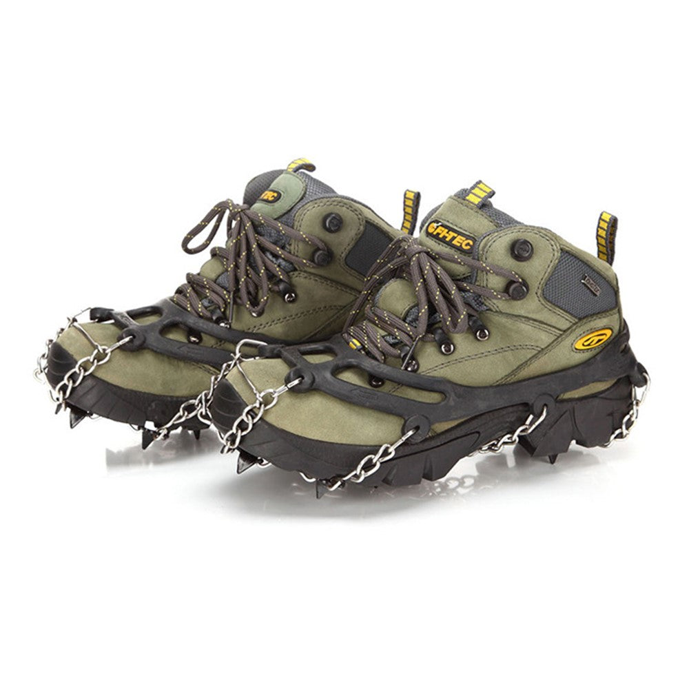 8-Spike Anti-Slip Silicone Steel Shoe Crampons Traction Cleats for Walking on Snow and Ice
