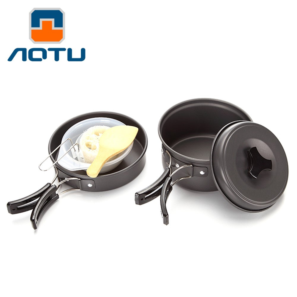 AOTU DS200 Portable Outdoor Camping Picnic Cookware Set for 1-2 People