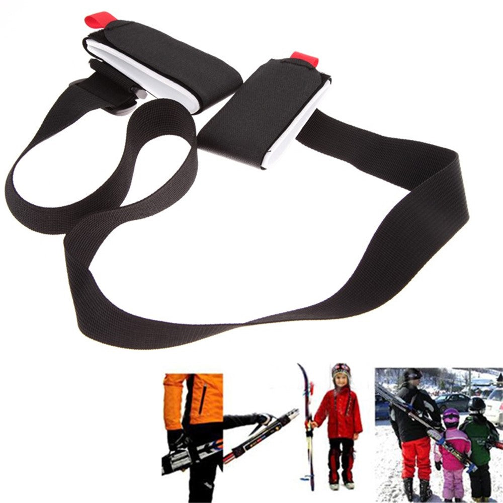 2Pcs Hands Free Ski Carrier Straps Adjustable Shoulder Carrier Double Board Carrying Strap Handle Binding Belt Lash