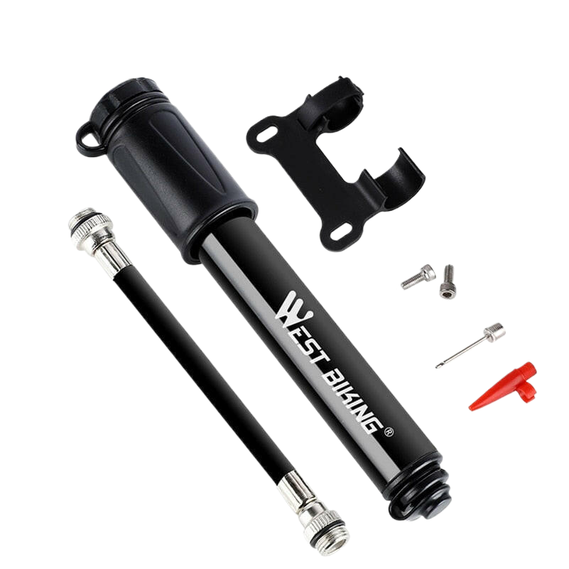 WEST BIKING 100Psi Mini Bike Pump Aluminum Alloy Bicycle Hand Air Pump Tire Inflator Schrader Presta Valve MTB Road Cycling Pump-WAYBIKER