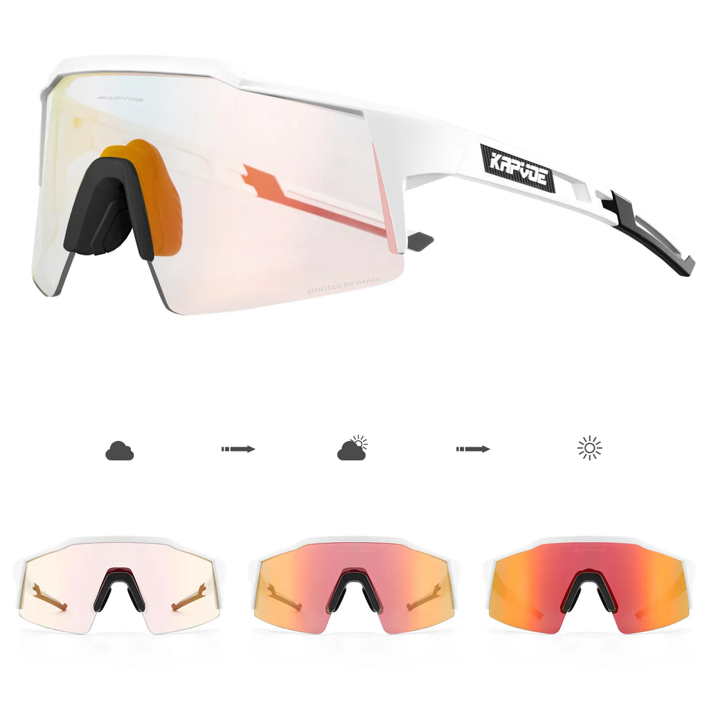 Kapvoe Red Photochromic Cycling Sunglasses Men UV400 Outdoor Bicycle Sunglasses Blue Glasses New Cycl Mountain Goggles Eyewear-WAYBIKER
