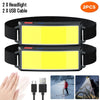 1-2PCS COB LED Headlight Flashlight 3 Mode USB Rechargeable HeadLamp Hiking Torch Built-in 1200Mah Battery Outdoor Camping Lamp-WAYBIKER