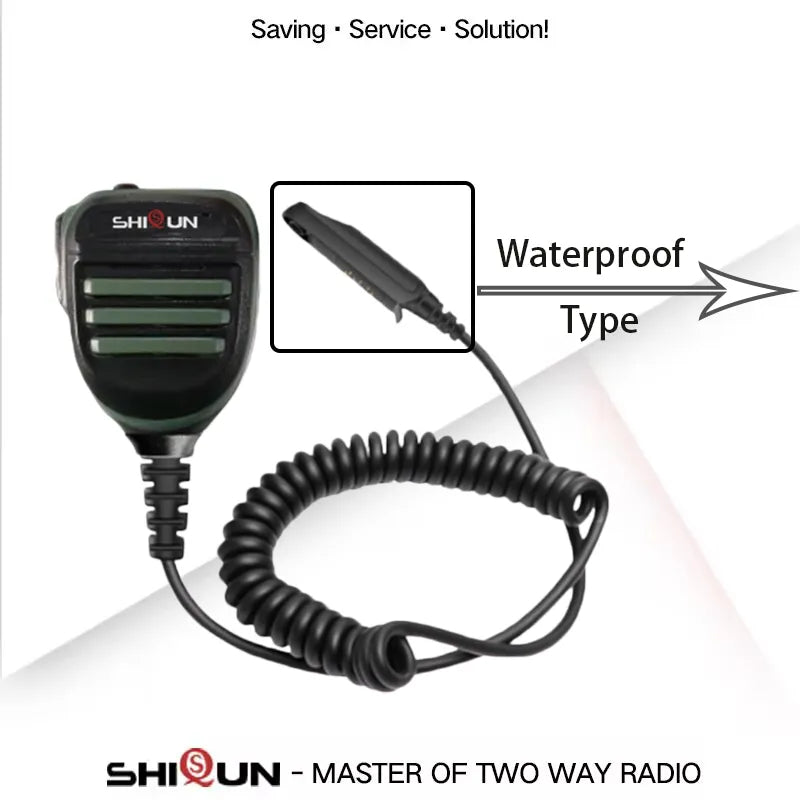 UV-9R Pro Microphone Speaker Waterproof PTT MIC for Baofeng Walkie Talkies UV-9G UV-XR GT-3WP BF-A58 UV-S22 Pro Waterproof Radio-WAYBIKER
